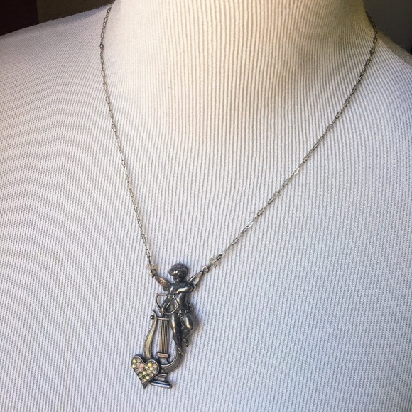 Vintage Pididdly Links Cupid Art Nouveau necklace - Picture 10 of 13